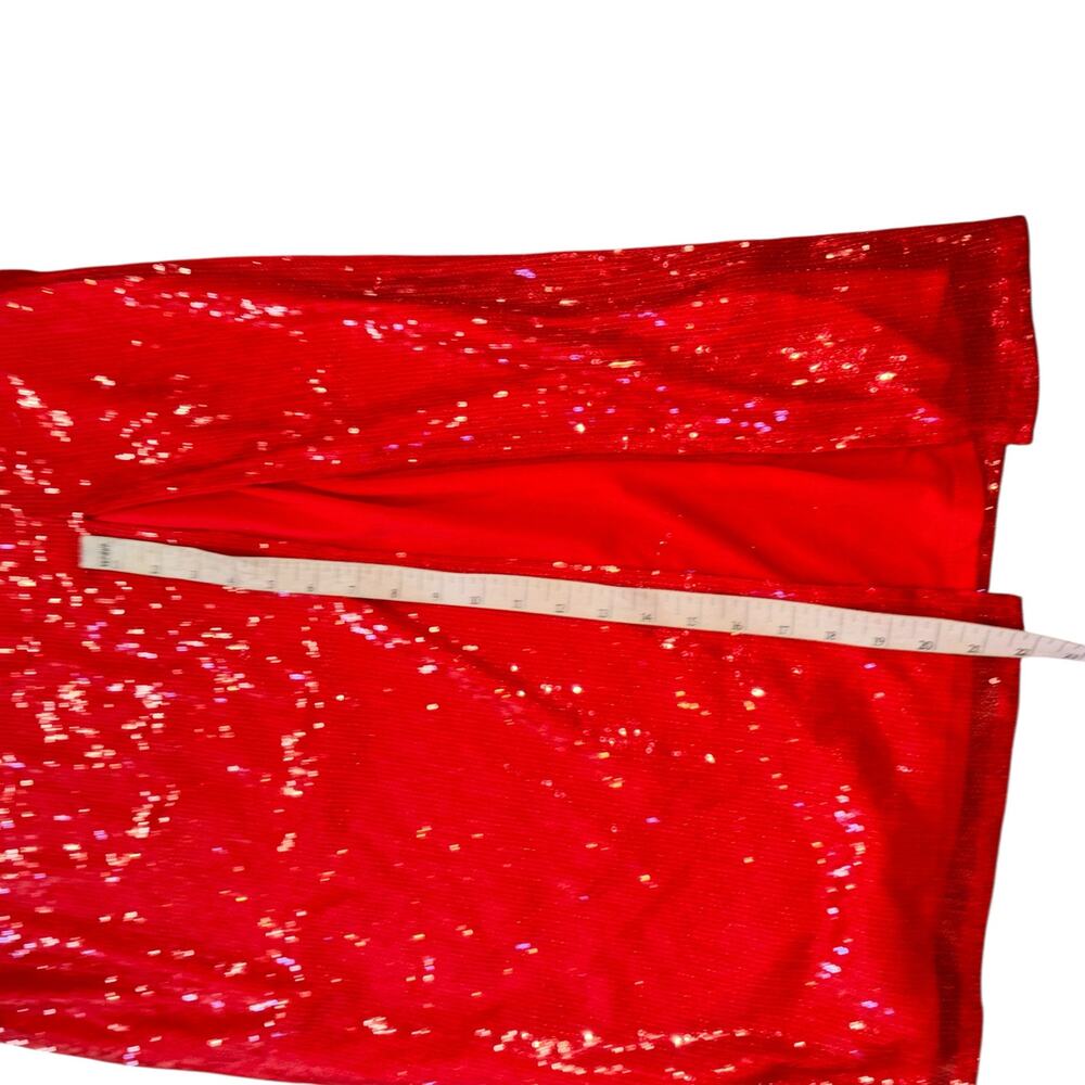 A New Day Sequin Midi Red Skirt Women’s M Dressy Wedding Guest Prom Date Night - Picture 9 of 9